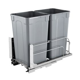 VEVOR Pull-Out Trash Can, 27 QT x2 Double Under Mount Kitchen Waste Container, Heavy Duty Garbage Recycling Bin with Door Kit and Soft Close Slid