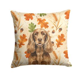 Liver English Cocker Spaniel Heirloom Fall Throw Pillow Decorative Indoor Outdoor Accent Cushion for Couch, Bed or Patio, 18Hx18W
