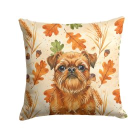 Belge Brussels Griffon Heirloom Fall Throw Pillow Decorative Indoor Outdoor Accent Cushion for Couch, Bed or Patio, 18Hx18W
