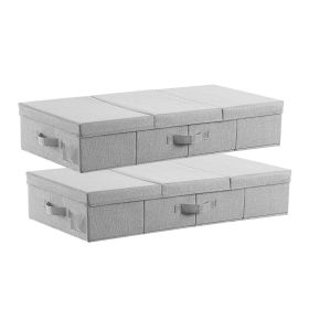 VEVOR Under Bed Storage with Lids, 31.7 x 15.9 x 6.1 Inch, 48L Large Underbed Clothes Storage Containers