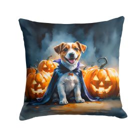Jack Russell Terrier Puppy Halloween Throw Pillow Machine Washable, Indoor Outdoor Decorative Pillow for Couch, Bed or Patio, 18Hx18W