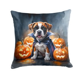 Boxer Puppy Halloween Throw Pillow Machine Washable, Indoor Outdoor Decorative Pillow for Couch, Bed or Patio, 18Hx18W