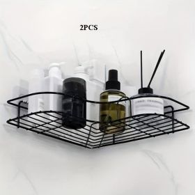 1pc Wall Mounted Bathroom Shelf, Shower Caddy Rack, No Punching Triangle Storage Rack For Bathroom Kitchen, Bathroom Accessories (SKU: HC730106922-06-01)